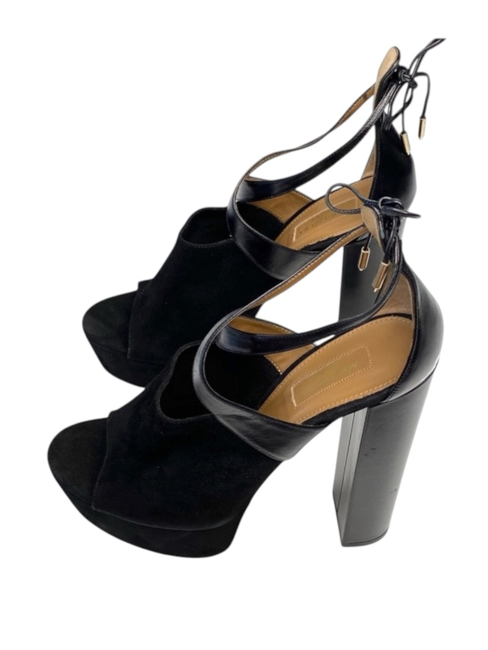 HTF: new Aquazzurra ☻︎ Kaya Plateau Platform Suede Sandals ☻︎ Red Carpet 40.5 10 - Picture 10 of 17